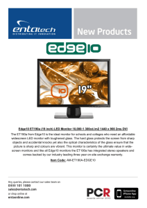 Edge10 ET190a (19 inch) LED Monitor 10,000:1 300cd./m2 1440 x