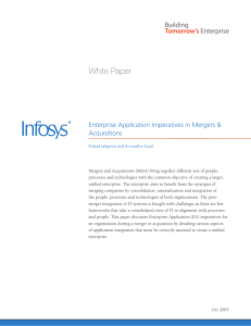 Enterprise Application Imperatives in Mergers & Acquisitions