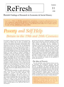 Poverty and Self Help: Britain in the 19th and 20th centuries