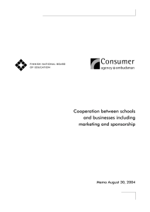 Cooperation between schools and businesses including marketing