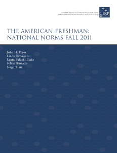 The American Freshman: National Norms Fall 2011
