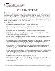 STUDENT SAFETY RULES