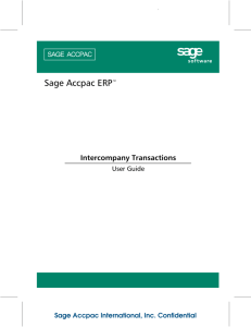 Sage Accpac Intercompany Transactions User Guide