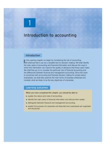 Introduction to accounting