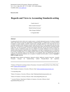 Regards and Views to Accounting Standards-setting