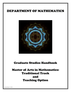 DEPARTMENT OF MATHEMATICS - California State University