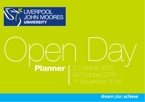 open day planner - Liverpool John Moores University