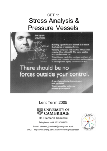Stress Analysis & Pressure Vessels