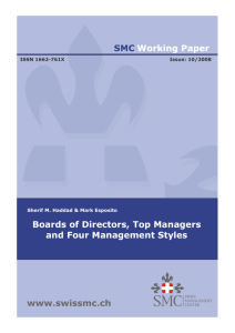 Boards of Directors, Top Managers and Four Management Styles