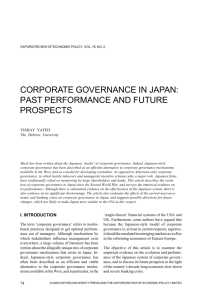 corporate governance in japan: past performance and future prospects