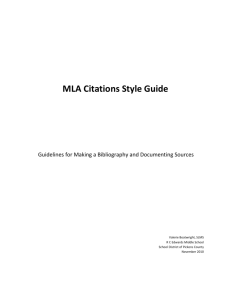 MLA Bibliography Guide with worksheets