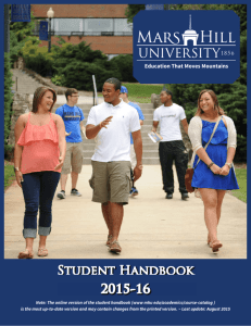 Student Handbook 2015-16