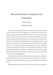 Beowulf and Grettir: Comparison and Coincidence