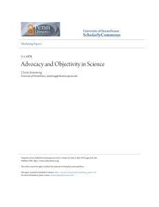 Advocacy and Objectivity in Science