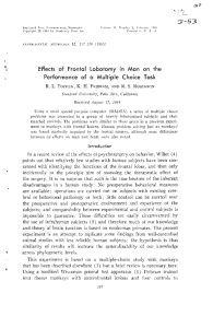 Frontal Lobotomy Multiple Choice