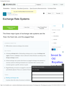 Exchange Rate Systems