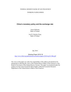 China's Monetary Policy and the Exchange Rate