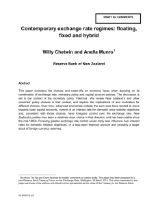 Contemporary exchange rate regimes: floating, fixed and hybrid