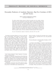 Big Five Correlates of GPA and SAT Scores