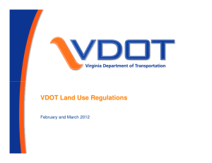 VDOT Land Use Regulations - Virginia Department of Transportation
