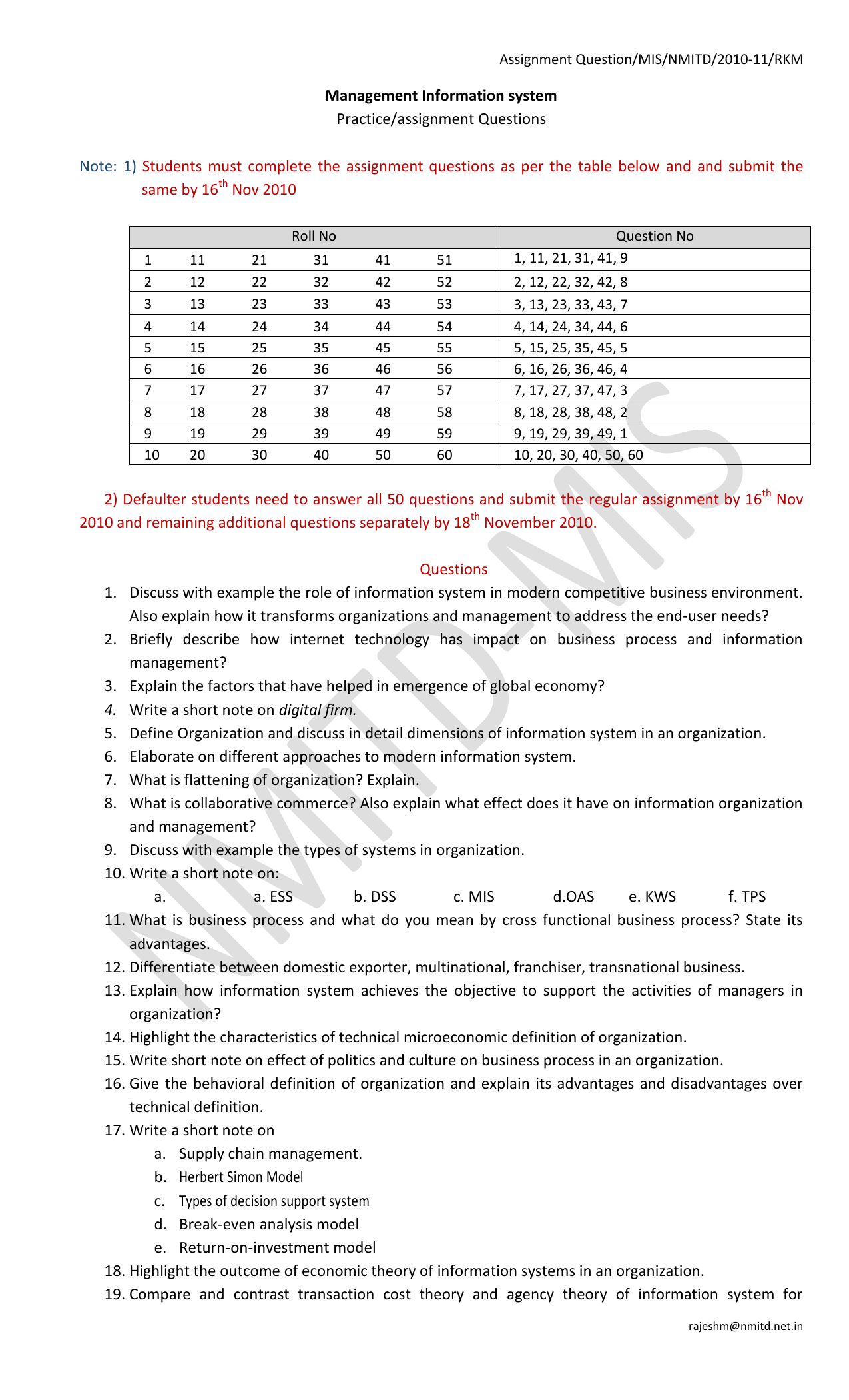 information system assignment pdf