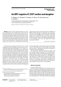 An SRY-negative 47,XXY mother and daughter