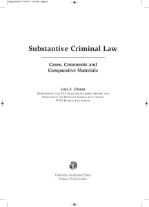 Substantive Criminal Law - Carolina Academic Press