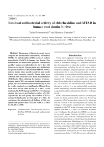 Residual antibacterial activity of chlorhexidine and MTAD in human