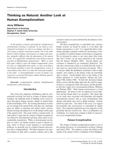 Thinking as Natural - Human Ecology Review