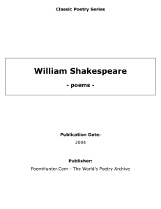 Poems By William Shakespeare