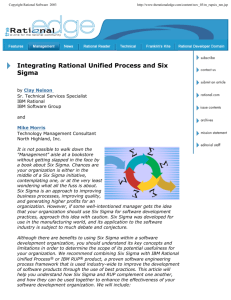 Integrating Rational Unified Process and Six Sigma