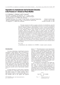 Separation of p-Aminobenzoic Acid by Reactive Extraction in the