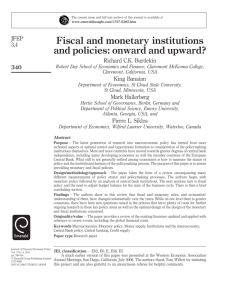 Fiscal and monetary institutions and policies: onward and upward?
