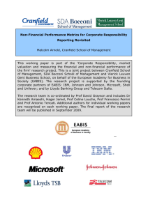 Non-Financial Performance Metrics for Corporate Responsibility