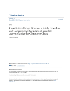 Federalism and Congressional Regulation of Commerce