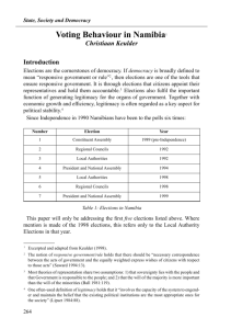 Voting Behaviour in Namibia