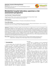 Mislabelled hospital laboratory specimen