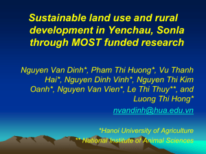 Sustainable land use and rural development in Yenchau, Sonla