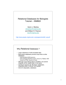 Relational Databases for Biologists