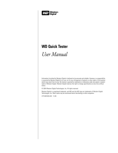 WD Quick Tester User Manual rev. -A01