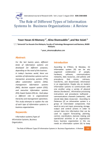 The Role of Different Types of Information Systems in Business