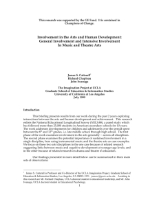 Involvement in the Arts and Human Development