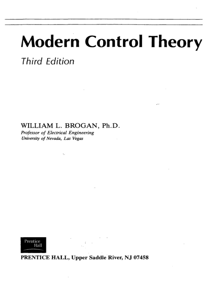 What Is Modern Control Theory