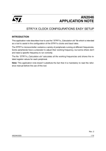 STR71x clock configurations easy setup