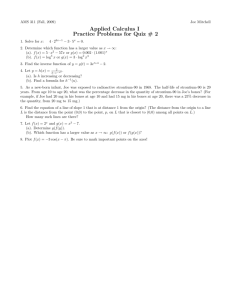 Applied Calculus I Practice Problems for Quiz # 2