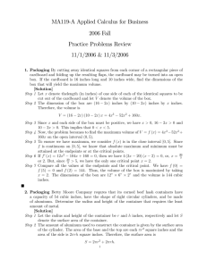 MA119'A Applied Calculus for Business 2006 Fall Practice Problems