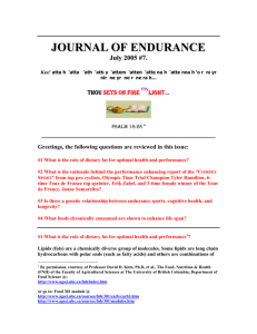 Journal Of Endurance July 2005