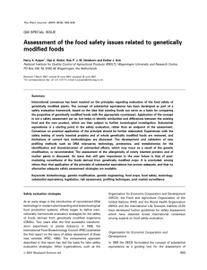 Assessment of the food safety issues related to genetically modified