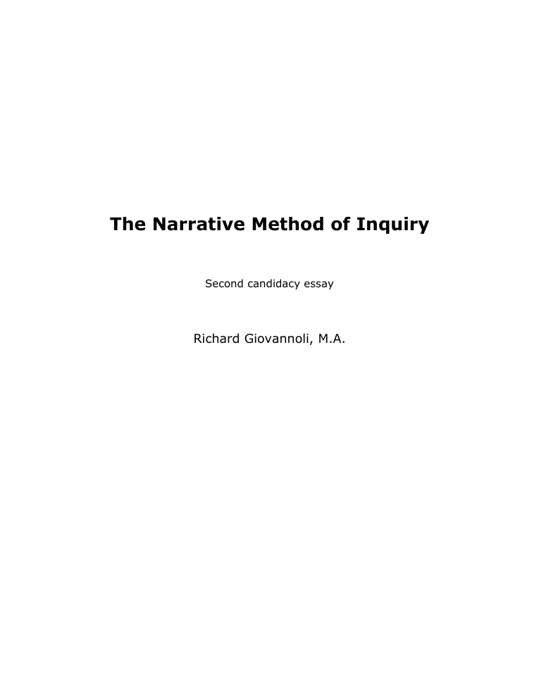 narrative inquiry case study