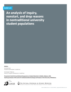 An analysis of inquiry, nonstart, and drop reasons in